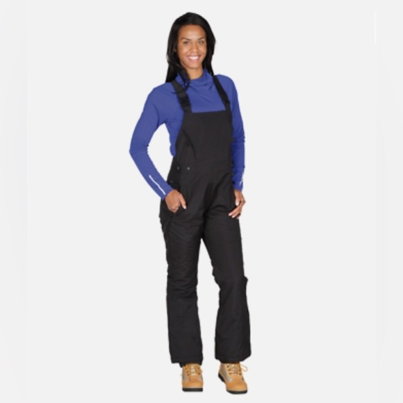 SPORT ESSENTIALS Women’s Overall Snow Bib Pants Snowboard Ski -Black NWT - Picture 1 of 6